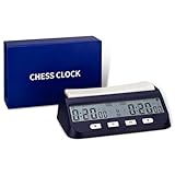 TAVADA Professionelle Digitale Schachuhr,​​Schachtimer mit ​​Digitale Multifunktionsanzeige – schachuhren mit Anzeige der Spielreihenfolge,Wettkampfdesign für Turniere & Brettspiele (Marineblau)​​