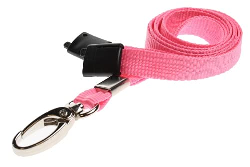 Identity-Plus: Metal Lobster Clip Lanyard Neck Strap with Safety Breakaway (Pink, 50 pcs) โ image 1