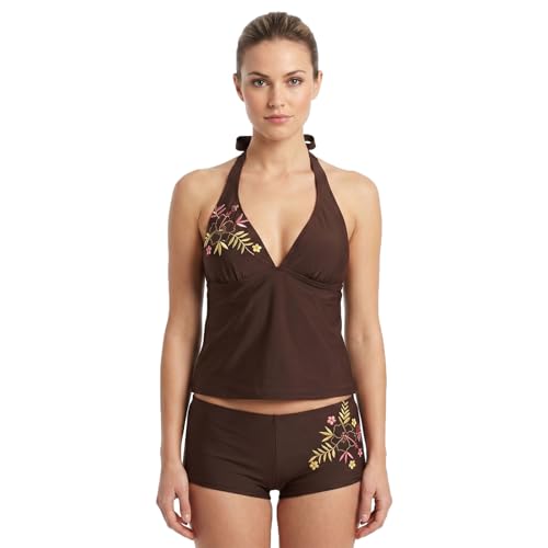 Y2k Sexy Vintage Whimsy Beach Swimsuit 2000s Vacation Going Out Outfits Summer 2 Pieces Floral Bikini Sets Women (DE/NL/SE/PL Alphanumerisch Einheitsgröße S Regular Regular Brown Leaf)