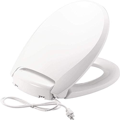 Bemis Radiance Heated Night Light Toilet Seat, Slow Close Adjustable Fit Long Lasting Plastic Seat, Round, White