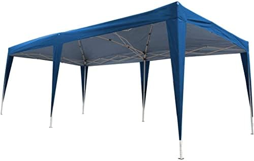 JLBVI 10x20ft Pop Up Canopy Outdoor Portable Folding Instant Lightweight Gazebo Shade Tent w/Adjustable Height, Carrying Bag, Waterproof 210D Oxford Fabric, Blue