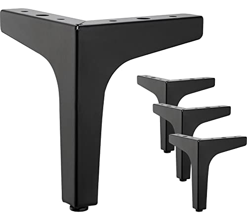 LONGZG 4 patas de metal negro de 17 cm, patas de mesa triangulares de bricolaje, adecuadas para armario, sofá, mesa de café, armario de TV y otros pies de muebles Cover