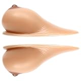 ロングテールティアドロップ型 シリコンバストフォーム 自己接着 600-1600g/ペア 擬似おっぱい トランスジェンダーの乳房切除術の人工物のため ブラの増強物の挿入物(600g/Pair, Suntan)