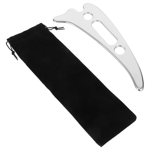 Gua Sha en acier inoxydable avec pochette de rangement au design ergonomique