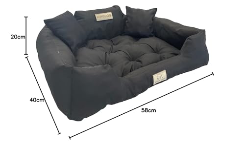 Kingdog Hundebett 75x65 cm personalisiert wasserdicht schwarz