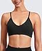 VOYJOY Medium Impact Sports Bra for Women Light Support Workout Bra Padded Adjustable Strappy Yoga Cropped Tank Tops Black XL