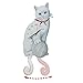 White Cat Pendulum Wall Clock, Cat Clock, Cat Clock with Moving Tail, Cat Swinging, Funny Wall Clock, Cute Wall Clock, Gift for White Cat Lovers.