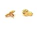 Mens Hip Hop 18k Yellow Gold Finish 925 Sterling Silver Nugget Stud Earrings