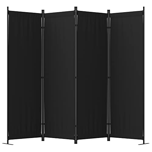 Room Divider, 4 Panel Folding Privacy Screen, 88” Portable Separating with 3 Metal Feet, Partition Room Dividers, Lightweight Freestanding Wall Divider Screen for Office Bedroom Hospital(Black) by Phonjoroo - Used condition - US$31.28