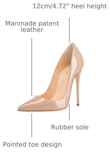 Image of COLETER Women's 4.72 Inch Pumps Pointed Toe Stiletto Evening Dress Shoes | Slip On Closed Toe Formal Dress Shoes, Elegant Stilettos for Office Business Casual Wedding Evening Prom Club Party