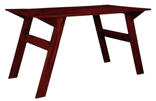 Image of Dawn Riser Foldable Multi-Purpose Teakwood Table - Lightweight, Durable, Natural Wood Finish, Compact, Indoor Outdoor Dining Table, Work Desk, Coffee Table, Easy to Assemble, Space Saving - Mahogany