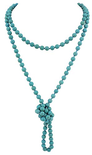 Firstmeet Fashion Beads Rope Knot Long Beaded Necklace Versatile 60