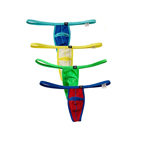 COMLIFE Men's Ice Silk Open Front U Convex T-Back Thongs Underwear Underpanties