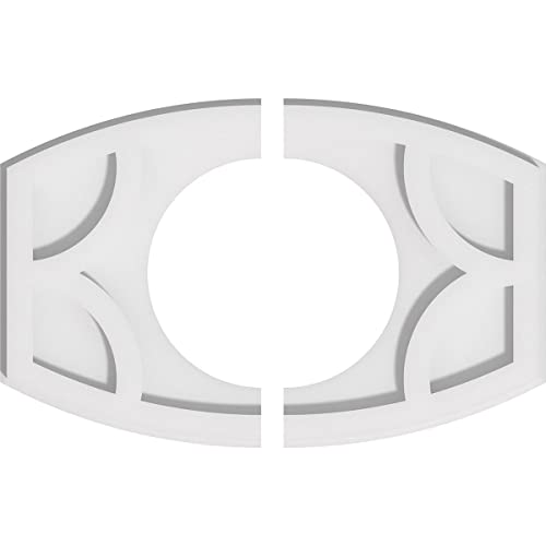 Image of Ekena Millwork CMP16X10KY2-07000 Kailey Architectural Grade PVC Contemporary, Two Piece Urethane Ceiling Medallions 16 inchW x 10 5 /8 inchH x 7 inchID x 8 1 /2 inchC x 1 inchP