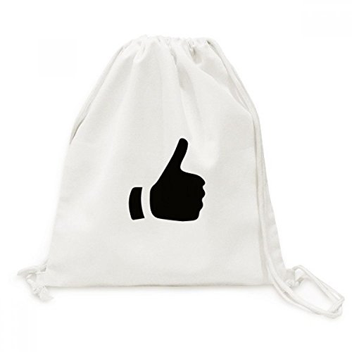 Drawstring backpack louange gesture silhouette en toile pour shopping et voyage