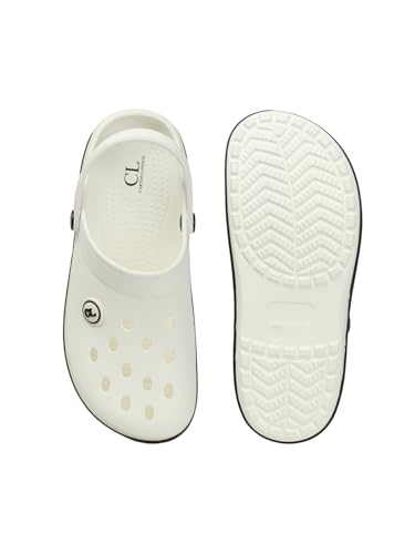 Image of Carlton London Men's Perforated Two-Tone Slip-On Clogs - Lightweight, Breathable, & Waterproof Comfort Footwear for Men | Anti-Slip EVA Rubber Clogs with Backstrap for Indoor, Outdoor, & Beach Wear