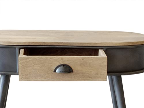 Image of The Attic Gunmetal Console Table for Living Room Foyer - Designer Natural Matte Finish