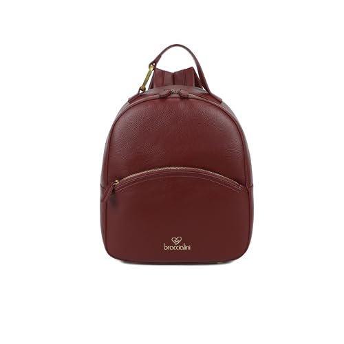 Braccialini Amy Lo zaino Amy combina praticità e stile in un design sofisticato e moderno. Realizzato in similpelle di colore bordeaux, si distingue per il suo look minimalista ed elegante, con una