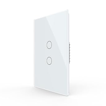 LIVOLO WiFi Touch Wall Switch for Smart Home, Compatible with Alexa & Google Home, Neutral Wire Required, 2 Gang, Tempered Glass Panel, White 120V