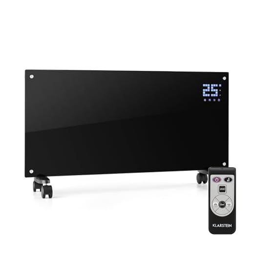 Klarstein Elektroheizung, Konvektor-Heizung mit Bodenrollen, Mobile Elektroheizung Energiesparend, Schlanke, Leise Heizung Elektrisch, Standgerät Heizkörper Elektrisch mit Thermostat, 2000 W