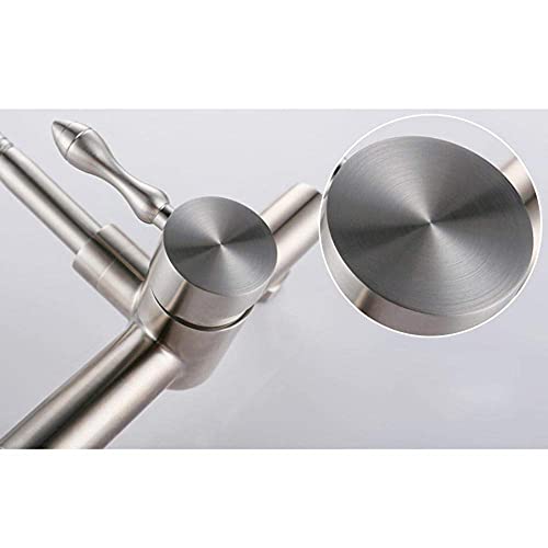 Robinet mural pivotant en acier inox 304 avec double commande eau