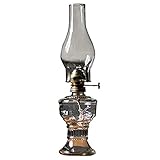 LMYKH Glas Petroleumlampe, Sturmlaterne Retro Klassische Öllampe mit Docht für Home Power Failure Notlicht (32cm)