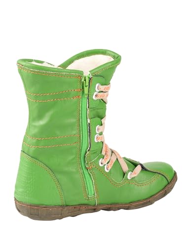 TMA EYES Snake-Embossed Leather and PU Upper Faux Fur Lining Short Flat Boot for Women2