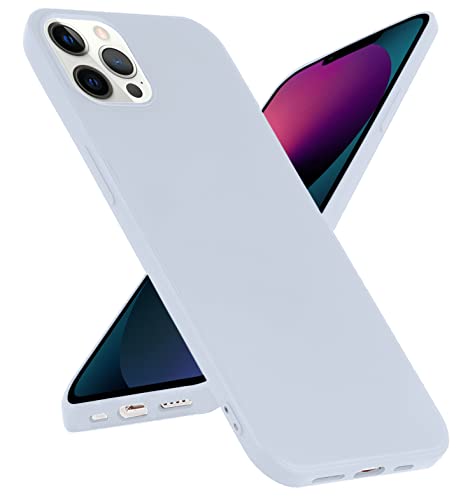 Image of VONZEE Microfiber Candy Case Compatible for iPhone 12 Pro Max (6.7 inch) Shockproof Slim Back Cover Liquid Silicone Case - Sea Grey