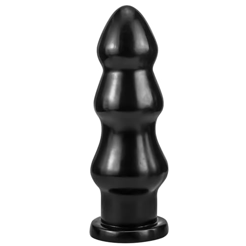 BDSMAGE Large Butt Plug Anal Plug 8.66 Inch with Suction Cup, Anal Expander Hands-Free Anal Massage Beads Erotic Sex Toy for Women Men Couples (Black)