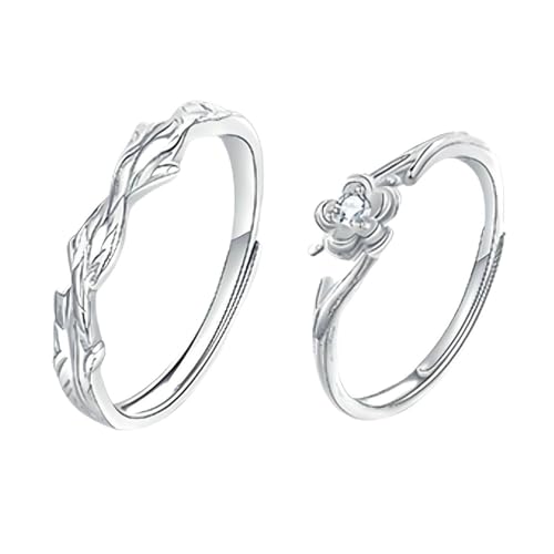Bagues de fiançailles pour elle et lui en argent 925 le cadeau de couple idéal