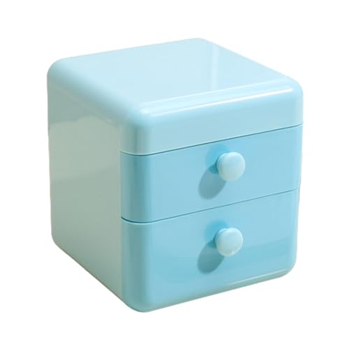 Piccola scatola per cassetti | Scatola portaoggetti con 2 cassetti | Carina scatola per cancelleria | Scatola per matite | Scatola multifunzione cartoni animati per gioielli, prodotti elettronici