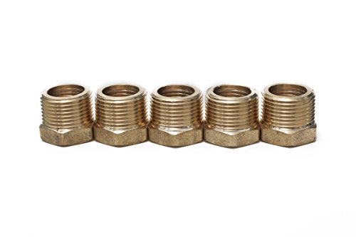 LTWFITTING Brass Hex Pipe Bushing Reducer Fittings 3/4 Inch Male x 1/2 Inch Female NPT (Pack of 5)