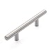 10 Pack | Hamilton Bowes Satin Nickel Cabinet Hardware Euro Style Bar Handle Pull - 3" Hole Centers, 5-3/4"" Overall Length (10)