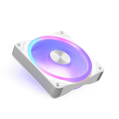 Image of NZXT F120U Ultra - 120mm PWM Multi-Zone RGB Fan - White | 120mm Ultra RGB fan with multi-zone lighting and whisper-quiet PWM cooling. Premium build, CAM-synced RGB.
