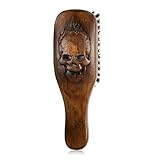 EAGLE FORTRESS Boar Bristle Beard & Hair Brush for Men, Unique Skull Design for Double Duty Boar Bristle Brush for Grooming, Hand-Polished Wooden Handle Brush for All Beard and Hair Types