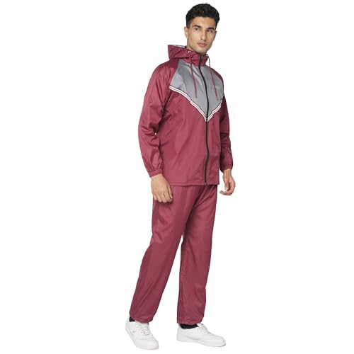 Image of Citizen Hooded Raincoat for Men Women Waterproof for Bike Riders 180T Micro Fabric Lightweight Stylish Sealed Hood, Large Pockets, Heavy-Duty Zippers Rainwear with Carry Pouch-CR021