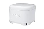 KitchenCraft Lovello Textured Cake Storage Tin with Geometric Hexagon Pattern, 26 x 26 x 19 cm (1" x 1" x 7.5") - Ice White