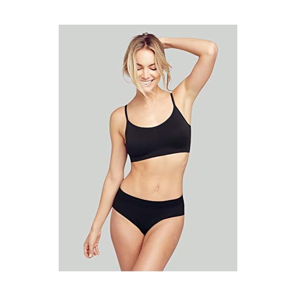Jockey-Womens-T-Shirts-Modern-Micro-Seamfree-Cami-Strap-Bralette Jockey Women's Bra Modern Micro Stretch Seamfree Cami Strap Bralette, Black, L