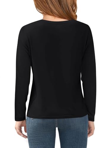 Haloumoning Girls Long Sleeve T Shirts Kids Fall Tops Crewneck Basic Tees 5-14Y2