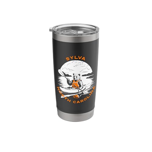 Sylva NC Mountains Kayaking Bear Stainless Tumbler