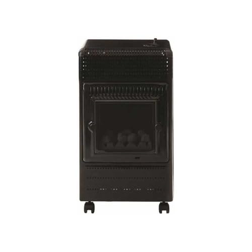 FAVEX - Chauffage d'appoint à gaz Ektor Fire - Intérieur - Brûleur Inox Infra Bleu effet feu de cheminée - 3 Puissances de Chauffe -jusqu'à 35 m² - Noir