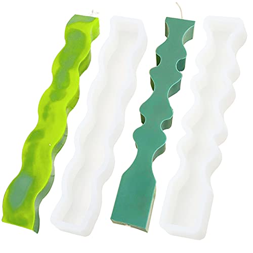 2 Pieces Silicone Candle Molds Column Shape Candle Resin Molds Making, Pillar Candle Silicone Molds for Resin Casting for DIY Wedding Dinner Candle Making Supplies 2 Styles