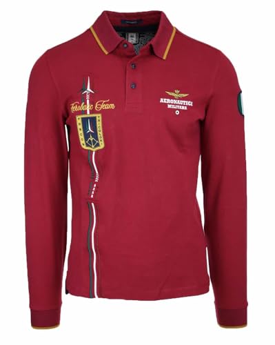 Polo Aeronautica Militare FRECHES d'exception en coton bordeaux