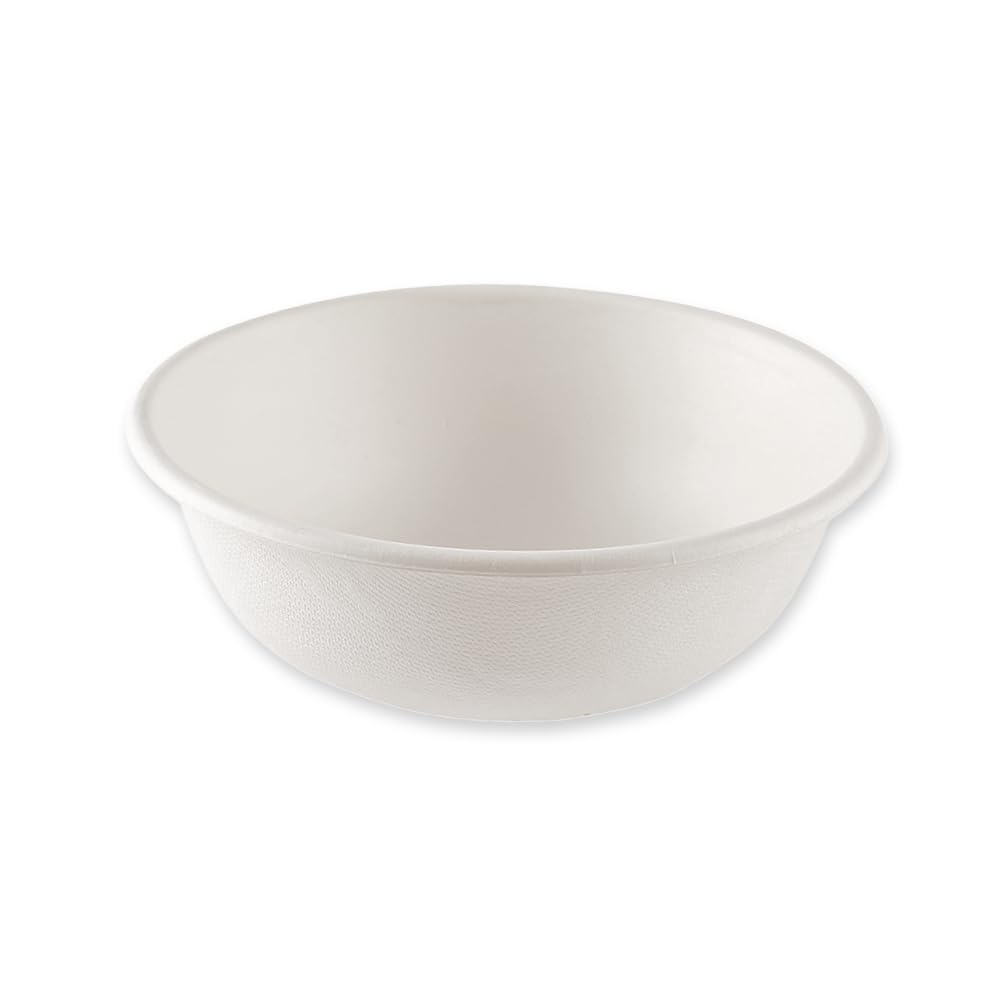 FRANZ MENSCH 1000 Stück NATUREStar Schalen tief, rund | Zuckerrohr, Karton, weiß, V: 250ml, Ø: 11,5cm, H: 4,5cm, Einwegschale, Zuckerrohrschale, Einmalschale
