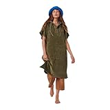 Slowtide Cotton Towel Changing Poncho – Warm & Absorbent Hooded Surf Poncho with Pocket, Great for Beach, Pool, & Outdoor Use