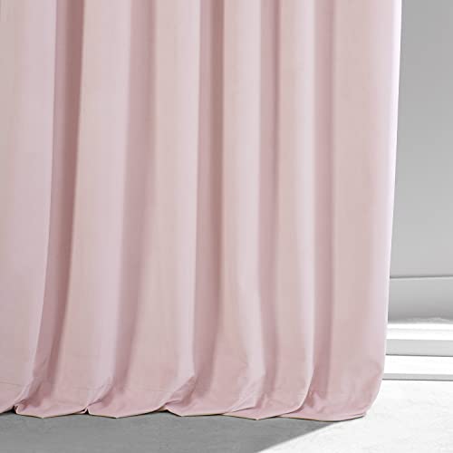 Image of HPD Half Price Drapes Signature Plush Velvet Blackout Curtains for Bedroom (1 Panel), 50W X 96L Hotel Black Out Curtains for Living Room, Thermal Insulated Blackout Curtains for Windows, Rose Water