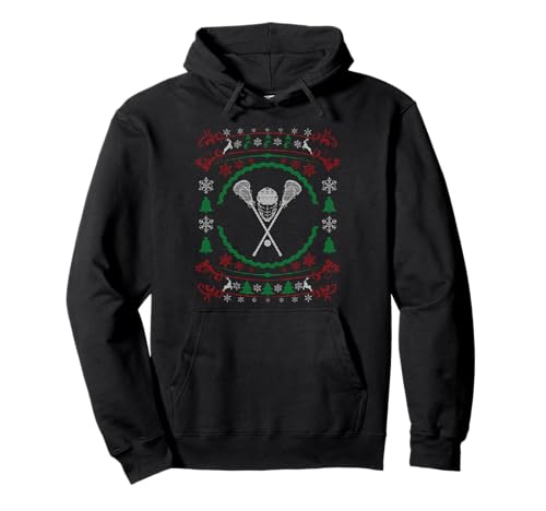 Estilo navideño feo Lacrosse Funny Xmas Sudadera con Capucha