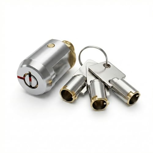 Heavy-Duty 3/4 inches 19mm Roll-Up Door Cylinder Lock with 3 Alloy Keys for Storage Unit.Premium Self-Storage Locker Cylinder Lock Set (Includes 3 Keys) (Design 002 1 Count)