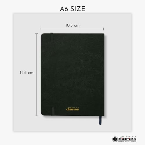 Image of Jhingalala Diaries - Hardbound Leather Cover Pocket Size Corporate Executive Diary Notebook I Pocket Diary For Men and Women I A6 Size I 80gsm Paper I 192 Ruled Pages (Green)