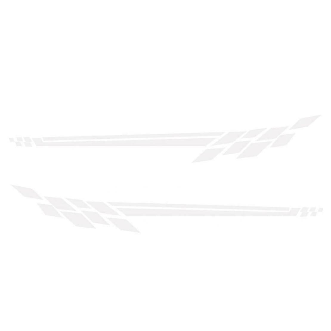Automotive Parts Car Truck Body Side Stripe Racing Graphics Decal 1pair(White)